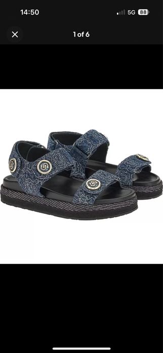 Salvatore Ferragamo Kalie сандали нови 39 деним и естествена кожа