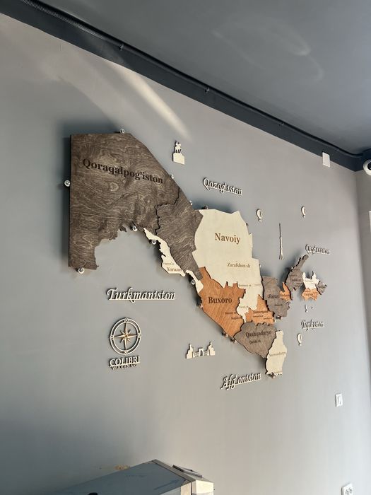 3d O’zbekiston xaritasi, Yogochli xarita, 3д Карта Узбекистана