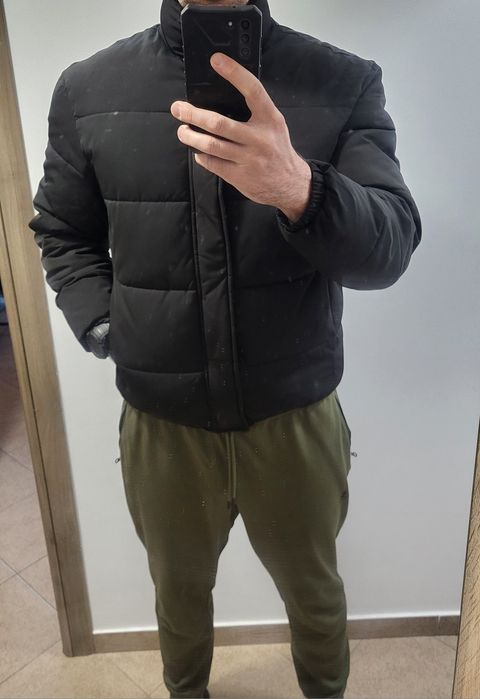 geaca puf zara matlasata boxy fit marime M purtata