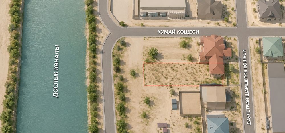 6 соток жер план сатылады, ориентир: водоканал