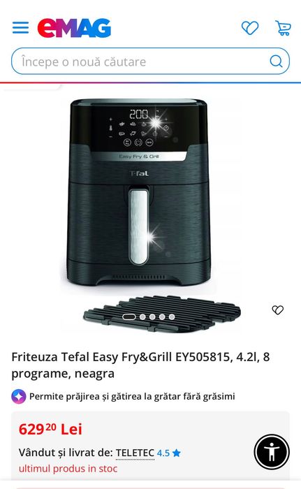Tefal Air Fryer 2 in 1 nou in cutie