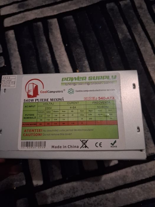 Vand sursa pentru pc de 540w si piese pc