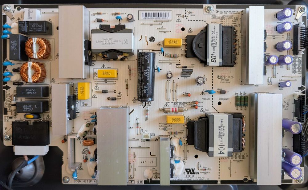 Захранваща платка LG EAY65768823 за OLED55A1 (OLED55A13LA) – от работещ телевизор