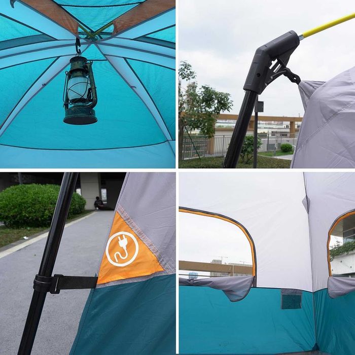 Cort de camping UNP pentru 4-8 persoane, impermeabil și rezistent la vânt, cu prelată de ploaie