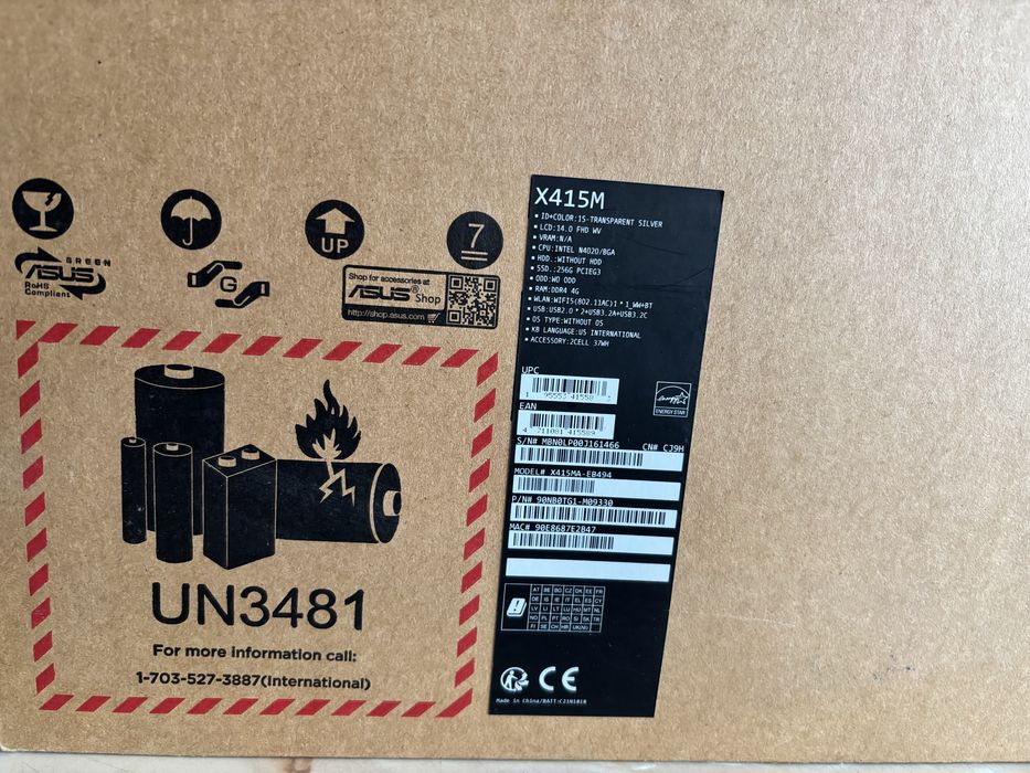 Laptop ASUS X415M, SSD 256GB, perfect pentru școala/birou