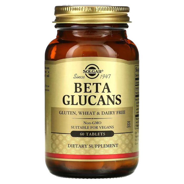 Solgar, Beta Glucans, 60 таблеток. Солгар Бета глюкан. Beta glukan