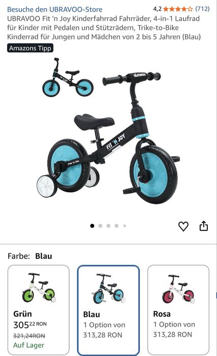 Bicicleta copii 2 in 1