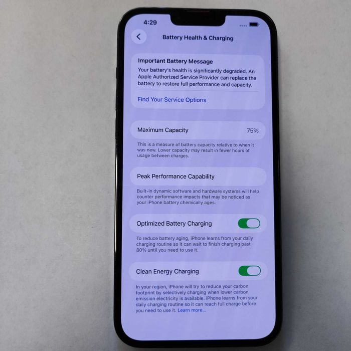 Iphone 13 Pro Max 512GB battery health 75%