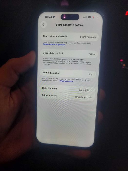 iPhone 16 Pro Max 256GB | 96% baterie | Display schimbat