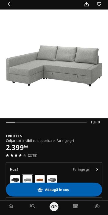 Canapea IKEA - FRIHETEN - 1000 RON