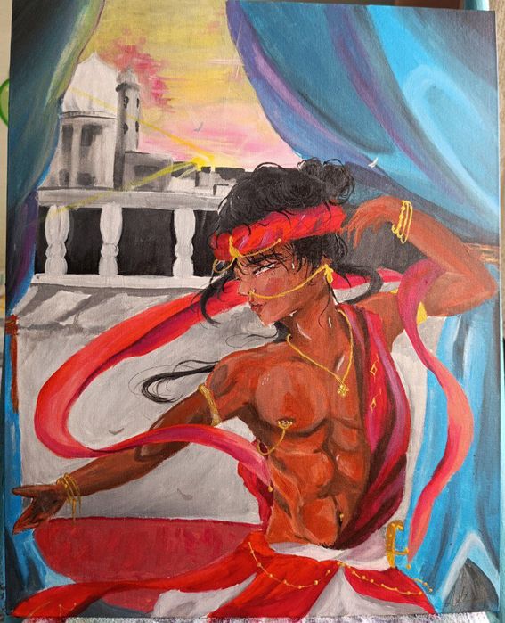 Картина Алый принц, 40*50см роспись акриломна грунтовом холсте