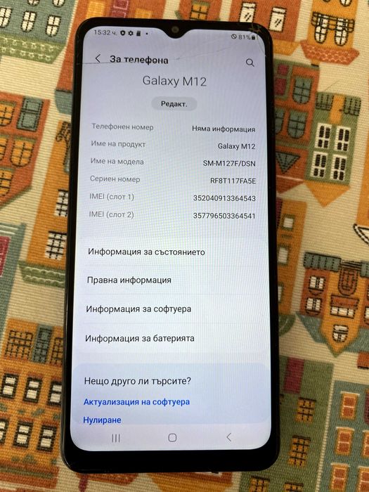 телефон Samsung Galaxy M12 - с 2 SIM карти