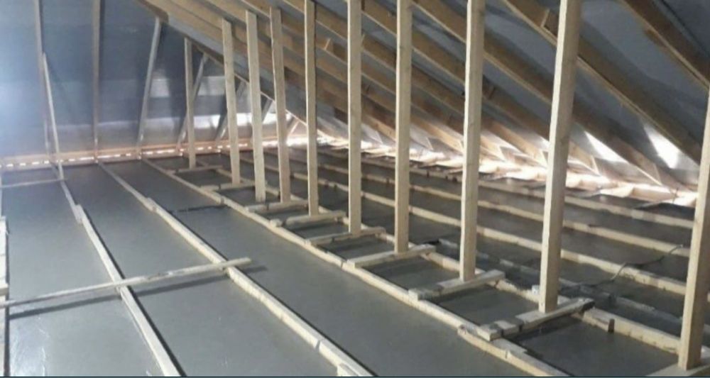 Утепление крышы пенобетоном