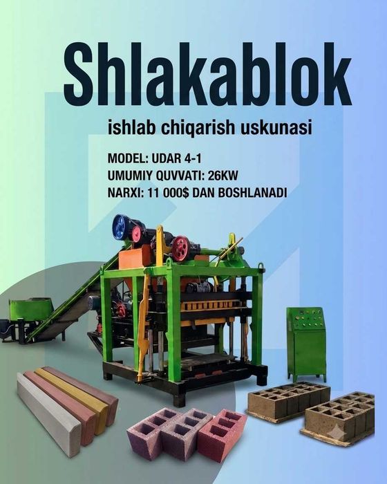 Shlakablok ishlab chiqarish uskunasi