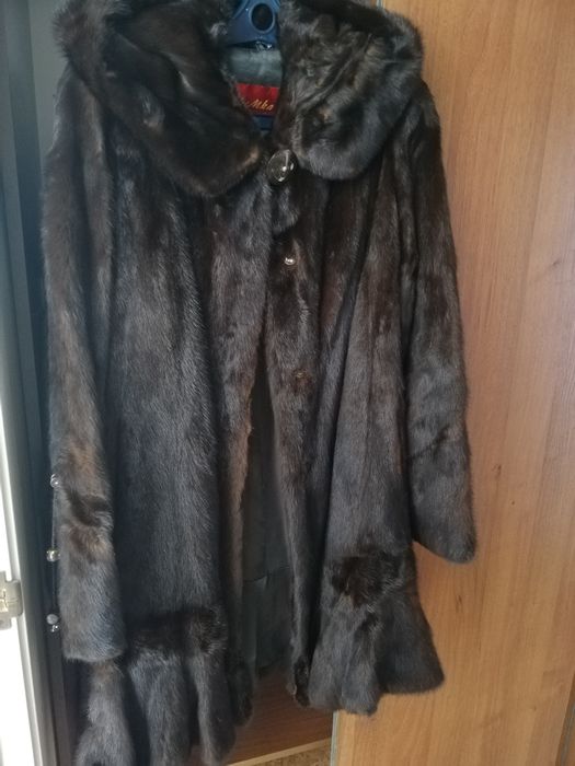 Шуба норковая с капюшоном
