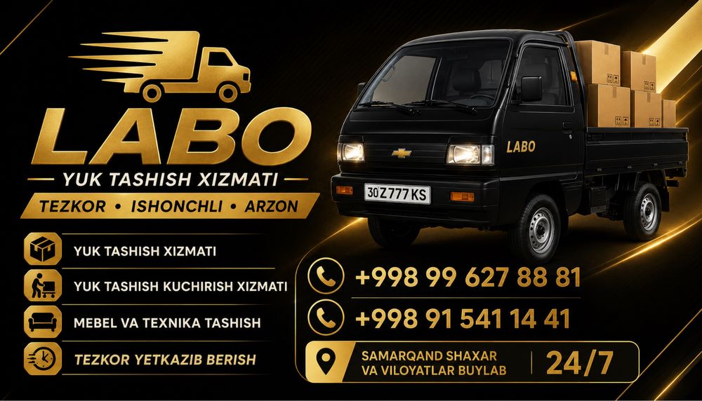 labo yuk tashish xizmati 24/7