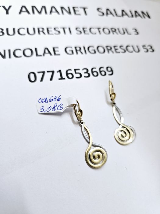 Vand cercei din aur 14 k 3.08 g cod 686