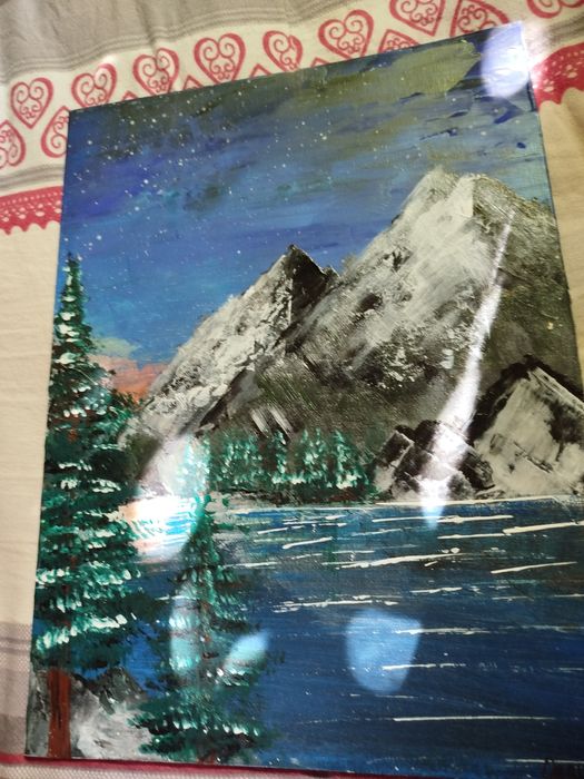 Tablou pastel, natura, pictat de mână, 30x 40 cm