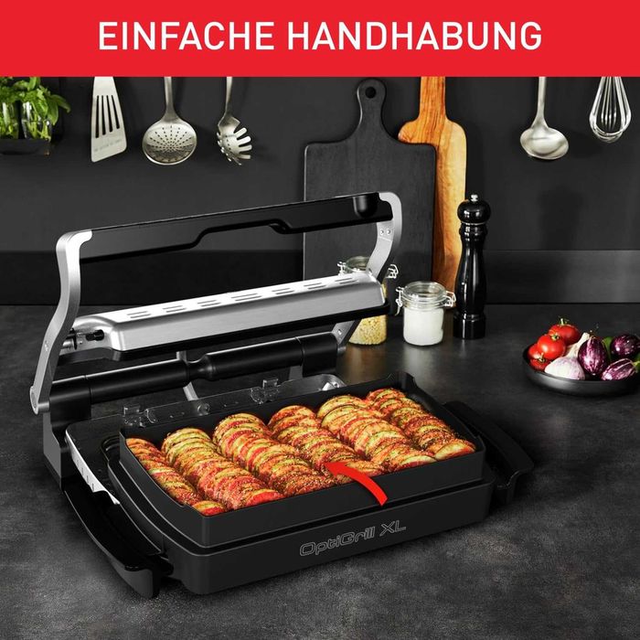 ПРОМО Нова 2г Гаранция Тава За Печене Плоча за Закуски и Сладкиши XA727810 Подходяща за Всички Модели OptiGrill+ XL Лят алуминий, Незалепващо покритие