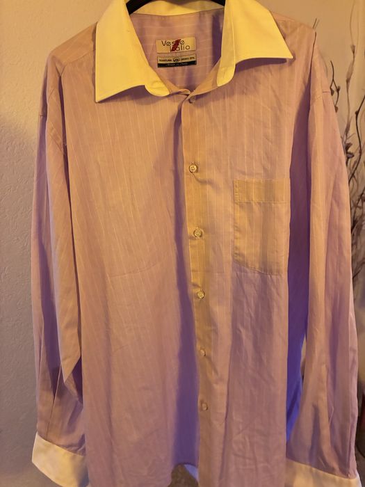 Розова риза Veste Italia и бели дънки John Baner – чисто нови