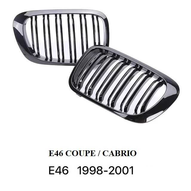 Grile Nari Duble Capota BMW E46 Cabrio Coupe Non Facelift 99-03, Negru