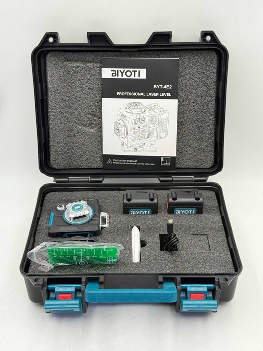 Лазерный уровень BIYOTI BYT-4E2 (4D, 16 линий, зелёный луч)