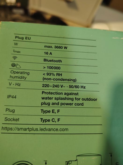 Ledvance - Екстериорен смарт щепсел SMART+ PLUG 3680W IP44