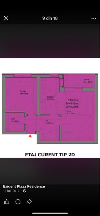 Exigent plaza. Ap 2 camere plus boxa