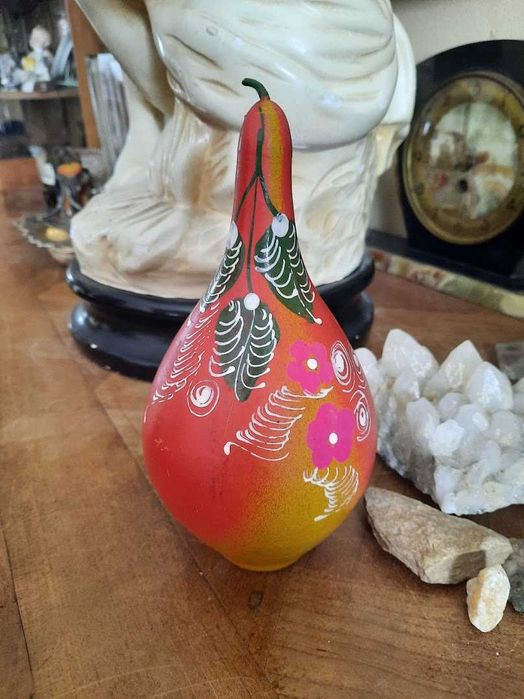 Pușculița din ceramica pictata, suvenir Slanic Moldova 1969