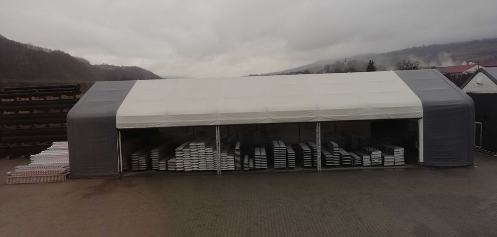 Отворена индустриална палатка 10x24.4x3.5(6.1) м