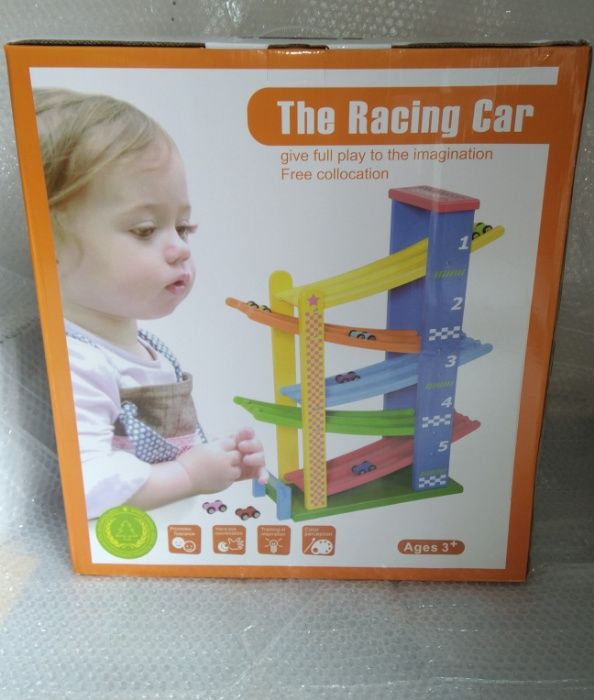 XXL дървена двойна писта с 5 нива + 8бр. колички НОВО!