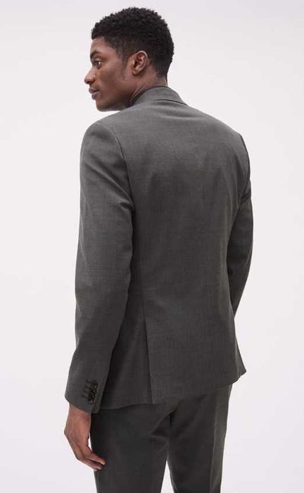 Sacou blazer 40 L slim Massimo Dutti NOU lana Finest Italian gri