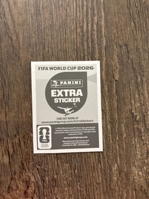 Vand sticker panini world cup 2026 extra