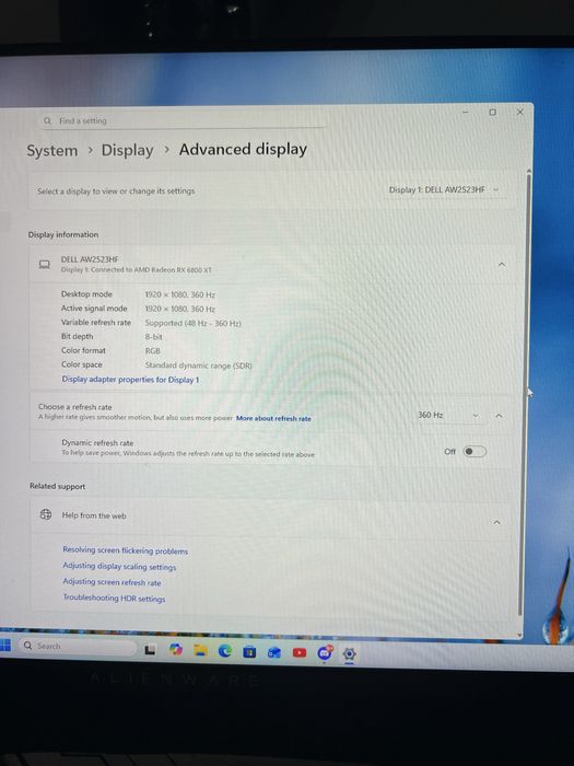 Alienware 24’ 360hz