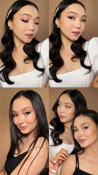 Макияж прическа