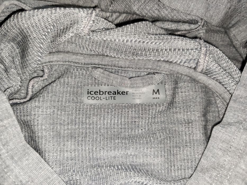 Icebreaker®Mens Merino Blend Momentum Hoodie (Fossil), мерино суитшърт