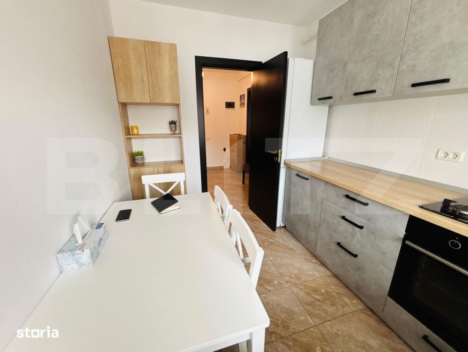Apartament cu 2 camere, mobilat modern, cu terasa si parcare