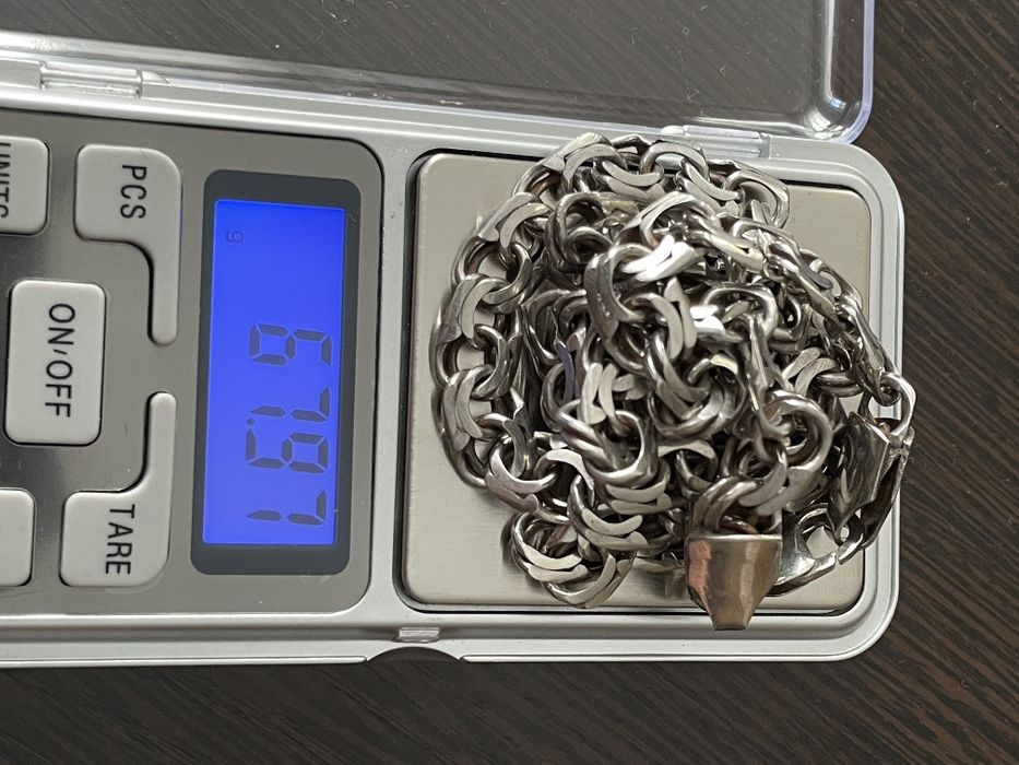 Серебряная цепочка и браслет