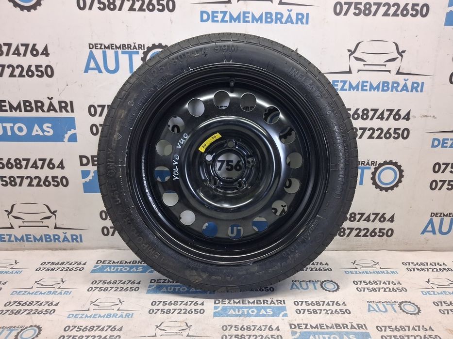 Roata rezerva slim T125/80 R17 Volvo V40 2017 euro 6