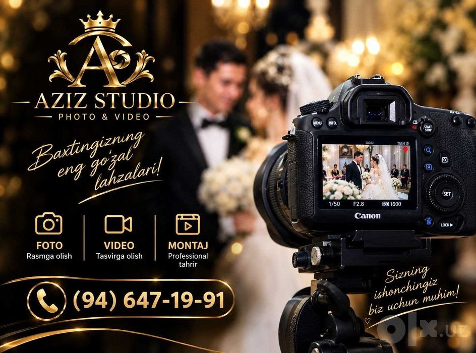 AZIZ STUDIO - To'ylar uchun professional video va foto xizmatlari!