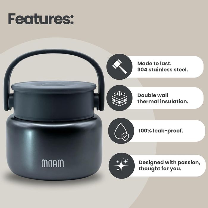 Thermos mnam  pentru alimente pentru copii și adulți 500 ml Recipient