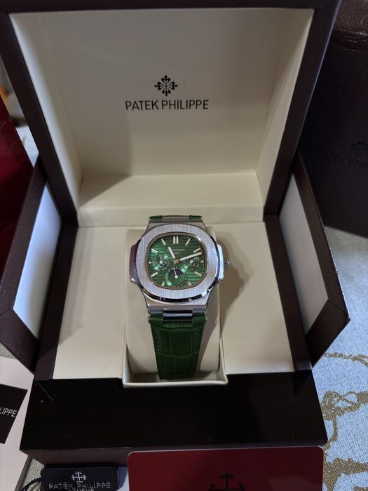 Луксозен мъжки часовник Patek Philippe – зелен циферблат
