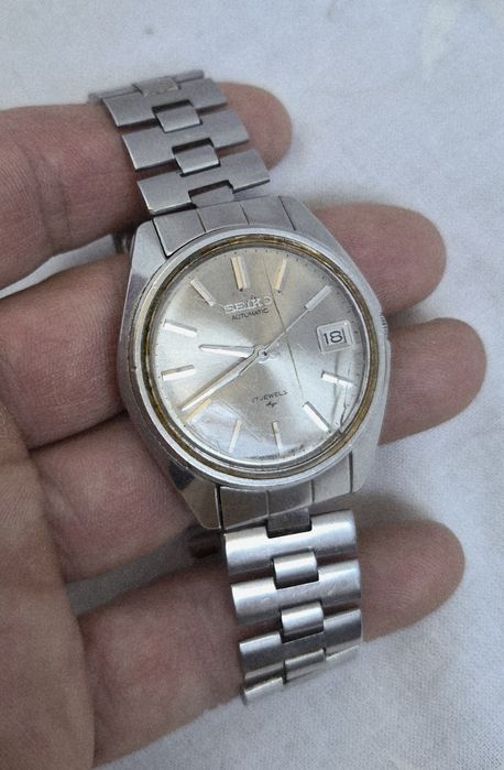 Ceas bărbătesc automat Seiko 7005-8022, cu 17 rubine, vintage din anii '70, oțel inoxidabil, fabricat în Japonia.