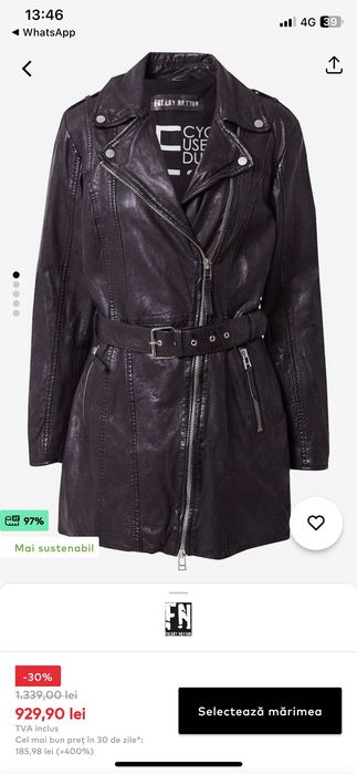 Geaca din piele naturala XS, S și M