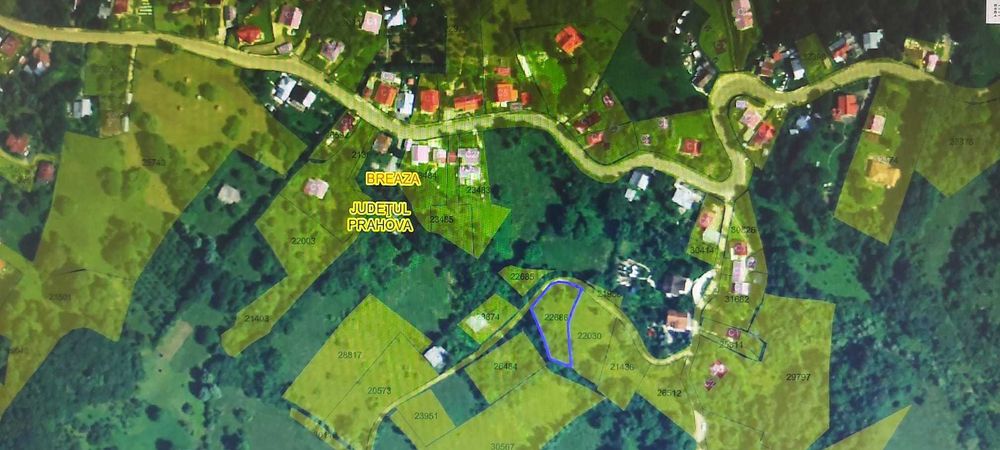 Particular vând teren intravilan construibil 1360 mp. în Breaza – Valea Târsei – 14euro/mp.