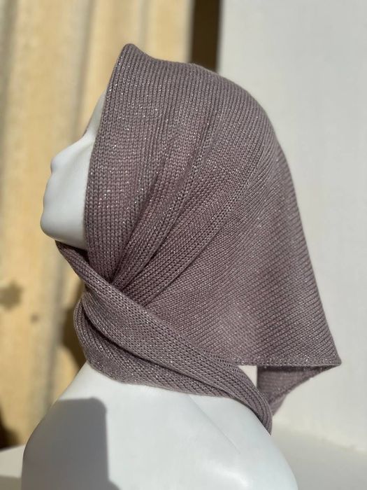 Шарф косынка теплый вязаный