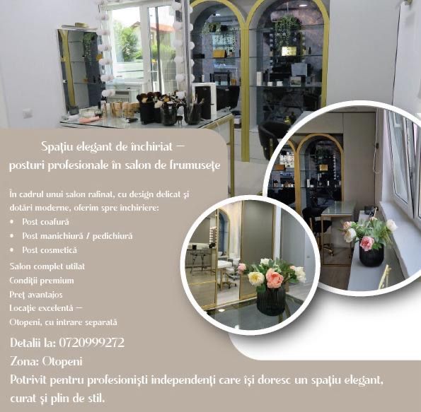 Inchiriere salon infrumusetare, total sau partial