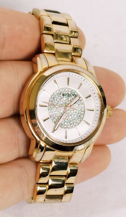 Ceas de damă Bulova 97L147 cu cristale swarovski, analog, Quartz, Otel