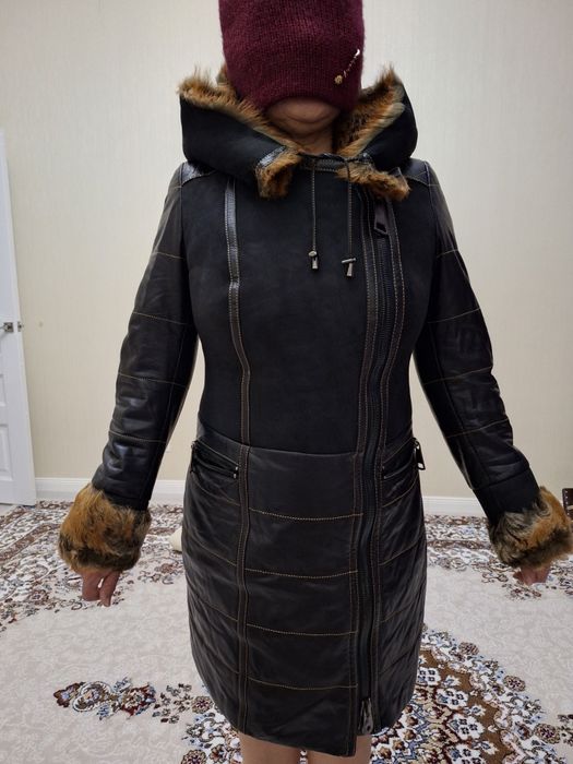 Дубленка - пуховик комбинированный.