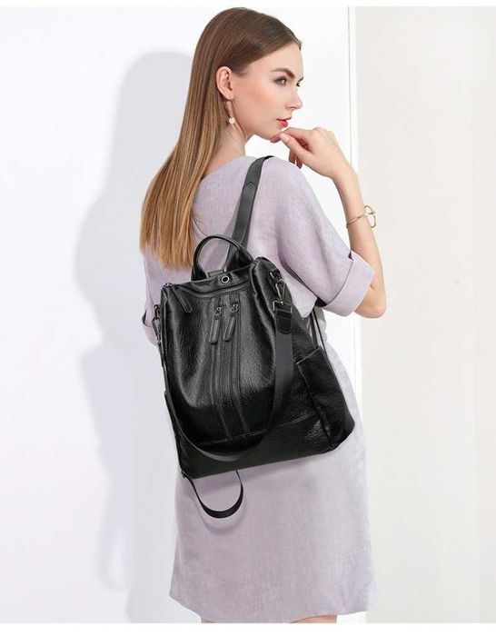 Дамска кожена раница